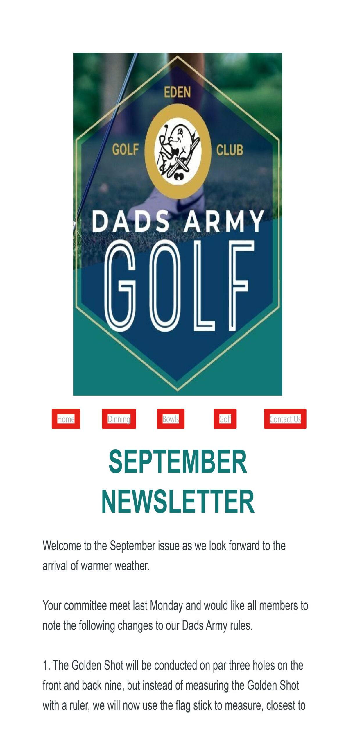 Dads Army gofl newsletter - September