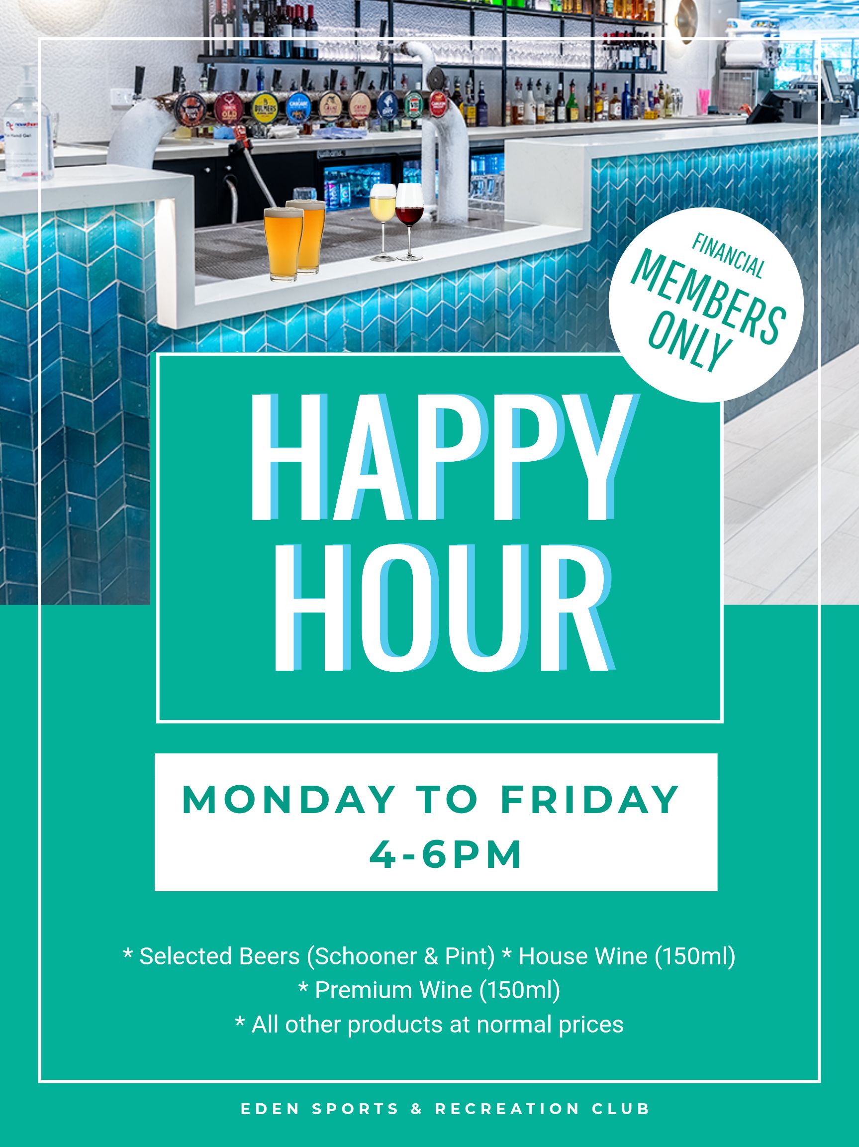 Happy Hour at the eden sports rec club