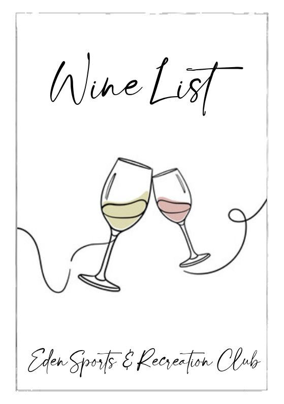 Wine list - eden sports rec club
