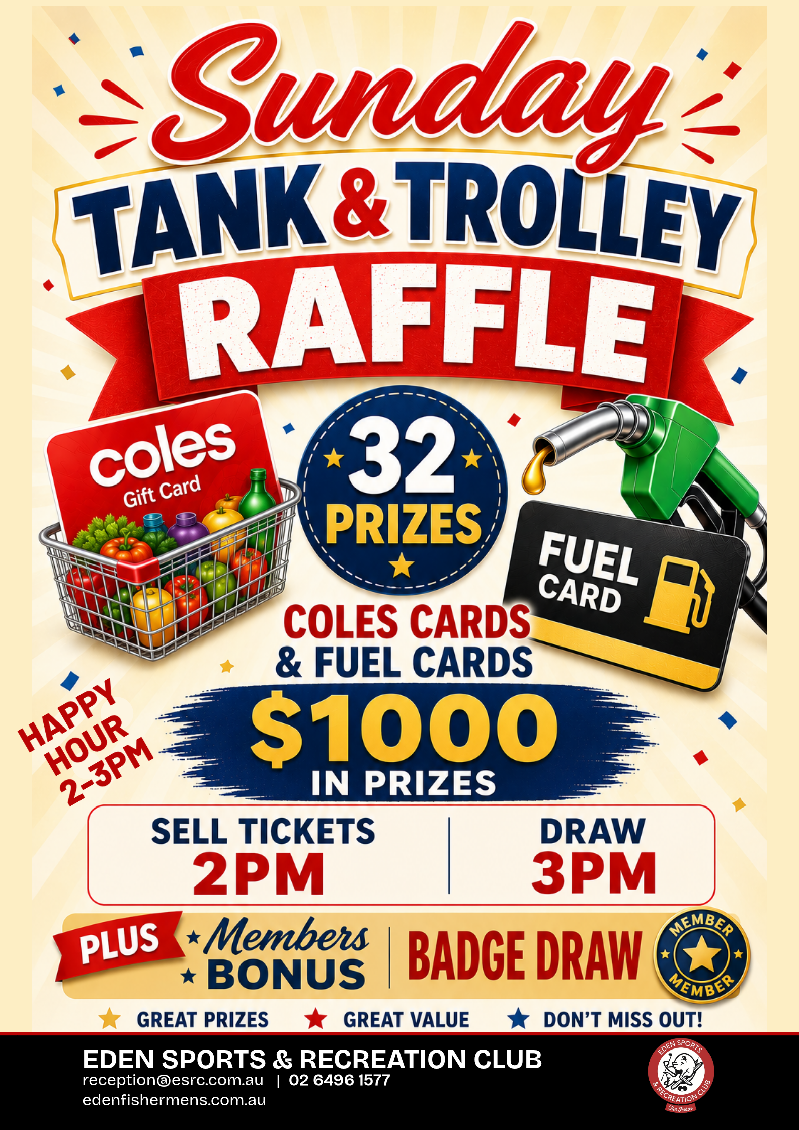a4-sunday-tank---trolley-raffle-july-26-poster Sunday Tank & Trolley Raffle at ESRC